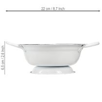 Artikel Metallschüssel Deko Weiß Schwarz Ø16,5cm H6,5cm 4St - Stilvolle Skandinavische Optik