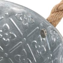Artikel Metalltopf zum Bepflanzen, Blumentopf mit Henkeln, Pflanzgefäß mit Blumenmuster Ø18cm