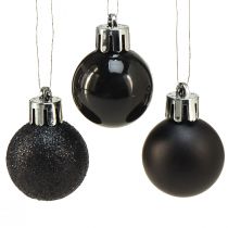 Artikel Mini Baumkugeln Schwarz Bruchfest Kunststoff Ø3cm 14St
