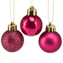 Artikel Mini Christbaumkugeln Pink Bruchfest Ø3cm H3,5cm 14 St