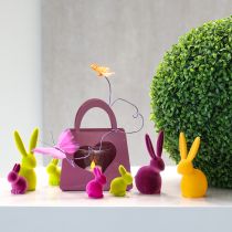 Artikel Mini Hasen Bunte Osterhasen beflockt Sortiert H6cm 12 St – 2. Wahl – Perfekte Osterdeko für Floristen