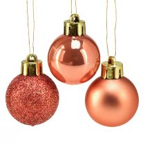 Artikel Mini Weihnachtsbaumkugeln Orange Bruchfest Ø3cm 14St