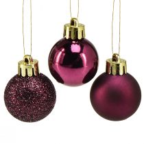 Artikel Mini Weihnachtskugeln Lila Kunststoff Ø3cm H3,5cm 14 St