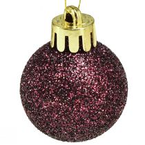 Artikel Mini Weihnachtskugeln Lila Kunststoff Ø3cm H3,5cm 14 St