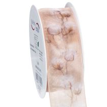 Artikel Organzaband mit Baumwollzweigen Rosa 40mm 15m für Floristik und Hochzeiten