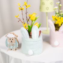 Artikel Osterkorb Set 2-teilig mit Hasenohren aus Plüsch in Rosa und Grün 18 cm