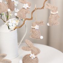 Artikel Filz-Osterhasen Hängedekoration Set 8-teilig, Frühlingshafte Fensterdeko 14 cm