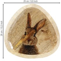 Artikel Osterteller Holz Dekoteller Hase Ei 25x26cm Naturdeko