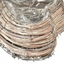 Artikel Rattan Pflanzherz Natur Weiß gewaschen - Vielseitige Deko-Herzen 20x24x6cm im 2er-Set