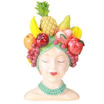 Artikel Pflanzkopf Büste Frau exotisch Früchte Vase Tropisches Flair Deko H22cm