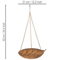 Artikel Dekoschale zum Hängen Gartendeko Rost Optik Ø31cm L62cm