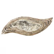 Artikel Pflanzschiffchen Rattan Natur Weiß 45x16cm – Wellenförmig, Maritime Deko, Vielseitig