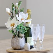 Artikel Pflanztopf Keramik Ei Creme Braun 9,5cm 3er Set Deko Blumentopf