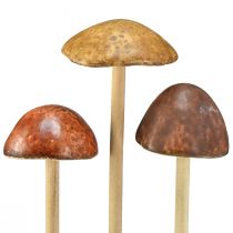Artikel Dekopilze auf Stab, Braun 5,5cm - Herbstliche Garten- und Wohnraumdekoration – 6St
