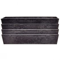Artikel Rechteckige Pflanzschale aus Kunststoff, 37x14x7cm, Grau