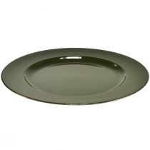 Artikel Eleganter dunkelgrüner Plastikteller – 28 cm – Ideal für stilvolle Tischarrangements und Dekoration