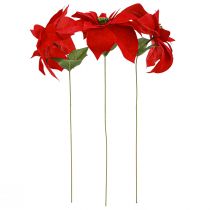 Artikel Lebensnahe Poinsettia in Rot, Weihnachtsstern künstlich 46cm 6St