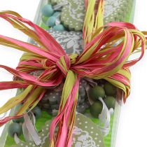 Raffia-Band Bicolor Apfelgrün-Rosa 200m