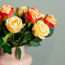 Artikel Künstlicher Rosenstrauß Gelb 44cm 6er Set für stilvolle Dekoration