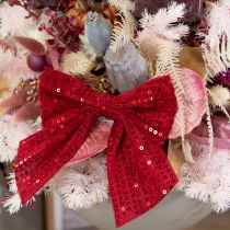 Artikel Glamouröse Rote Samtschleifen mit Pailletten für Geschenke und Dekorationen 12cm 4er-Set