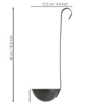 Artikel Schale zum Bepflanzen Deko Kelle Anthrazit Ø12,5cm 3St - Ideal für Floristen
