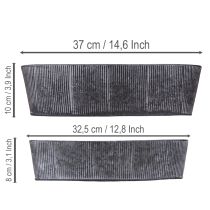 Artikel Schale Oval Metall Schwarz Grau Vintage Look Set 32,5/37cm Dekoschale