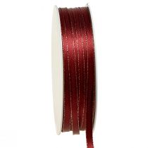 Artikel Schmuckband Dunkelrot Gold Weihnachtsband B6mm L50m