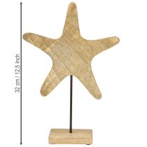 Artikel Deko Seestern Holz Blau Maritim Ø22cm H32cm Dekoration