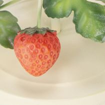 Artikel Stabkerzenhalter Metall Erdbeer Sommerdeko Creme Rund H26cm Dekoartikel