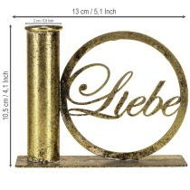 Artikel Stabkerzenhalter Metall Liebe Antik Optik Gold 13×5×10,5cm