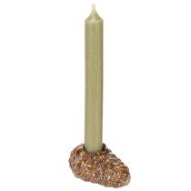 Artikel Keramik Stabkerzenhalter Tannenzapfen-Design 8 cm Mehrfarbig 3er-Set