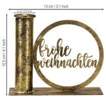 Artikel Stabkerzenhalter Weihnachten Antik Look Gold 13×5×10,5cm