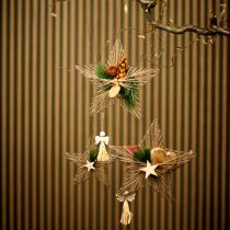 Artikel Stern mit Jute gewickelt Weihnachtsdeko rustikal 20cm 4St