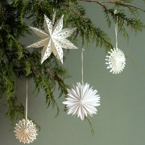 Artikel Stern-Schneeflocke Deko Hänger Papier Weiß Ø20cm 6 St - Weihnachtliche Fensterdeko