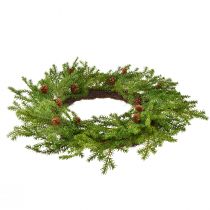Artikel Künstlicher Tannenkranz Grün-Braun mit Zapfen, Deko Weihnachten, Ø49cm