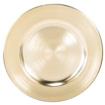 Artikel Kleiner runder Dekoteller Metall glänzend Gold 17cm 6er-Set