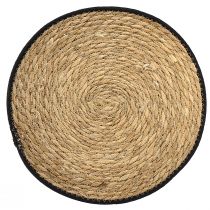Artikel Runde Tischmatte aus Binsengras, Natur Look, Ø35cm, 4er Set, für Innen & Außen