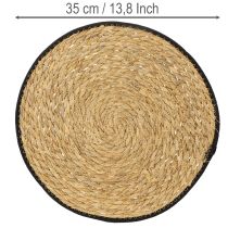 Artikel Runde Tischmatte aus Binsengras, Natur Look, Ø35cm, 4er Set, für Innen & Außen