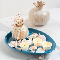 Artikel Dekoschale aus Metall blau 28cm - Elegante Tischdekoration für vielseitige Einsätze