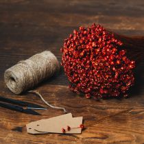 Artikel Trockenblumenstrauß 44cm rot-natur aus Glixia und Gräsern für stilvolle Deko und DIY