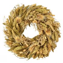 Artikel Natur Dekokranz Kardendisteln Hirse Gelb Olivgrün Ø28cm