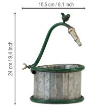 Artikel Übertopf Metall Regentonne Vogel Balkon Deko Ø15,5cm