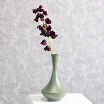 Artikel Elegante Vase geschwungene Form 33cm aus Metall in Mattgrün