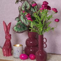 Artikel Moderne rote Vase aus Metall mit glänzender Oberfläche – 29 cm Höhe