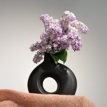 Artikel Vase Modern Keramik Schwarz Modern Oval 21×7×20cm