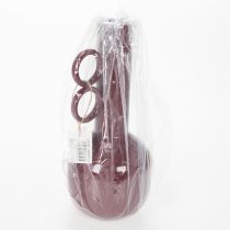 Artikel Design Vase mit langem Hals und runden Griffen aus Metall in glänzendem Rot – 25 cm