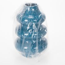 Artikel Blaue Keramikvase mit wellenförmiger Oberfläche 23cm