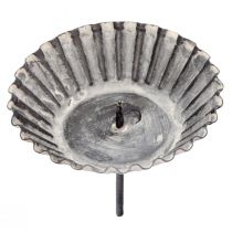 Artikel Stumpenkerzenhalter Grau Vintage-Look Metall Ø8,5cm 4er-Set