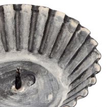 Artikel Stumpenkerzenhalter Grau Vintage-Look Metall Ø8,5cm 4er-Set
