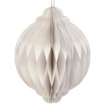 Artikel Wabenkugel Weihnachtskugel Papier Weiß FSC Ø15cm H20cm
